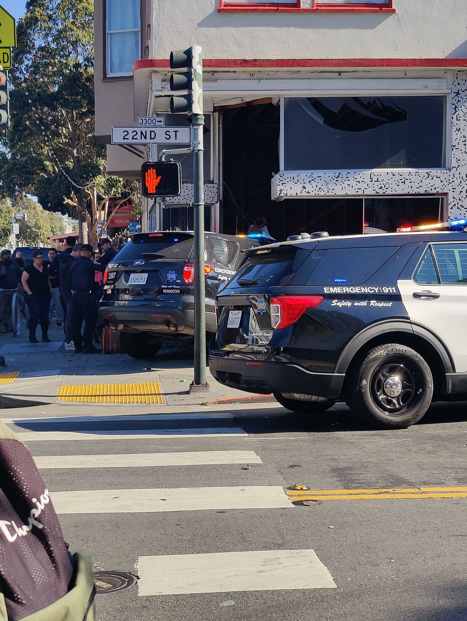 SFPD vehicle ends up inside old Lucca Ravioli spot after chase