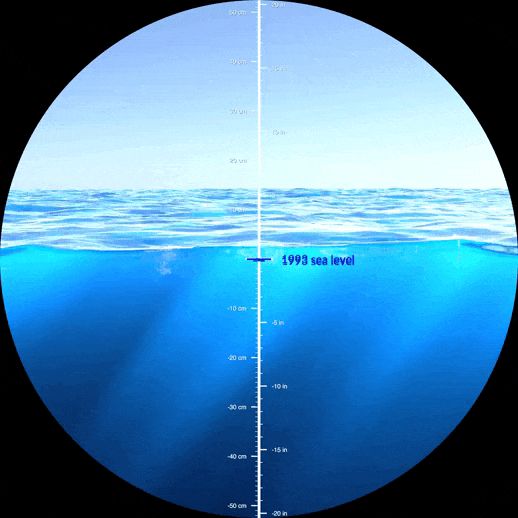 Cette animation de la NASA permet de visualiser l'ampleur de la montée des océans