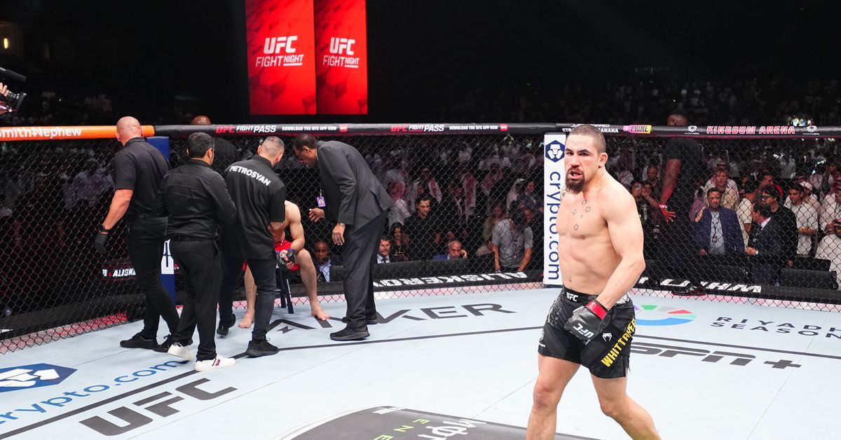 ‘Put him on stilts’: Pros react to Robert Whittaker obliterating Ikram Aliskerov at UFC Saudi Arabia