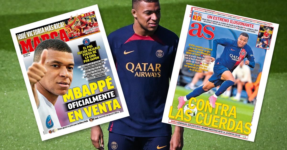 "Officiellement à vendre", "haute tension à Paris"...La presse espagnole s’agite après l’exclusion de Kylian Mbappé