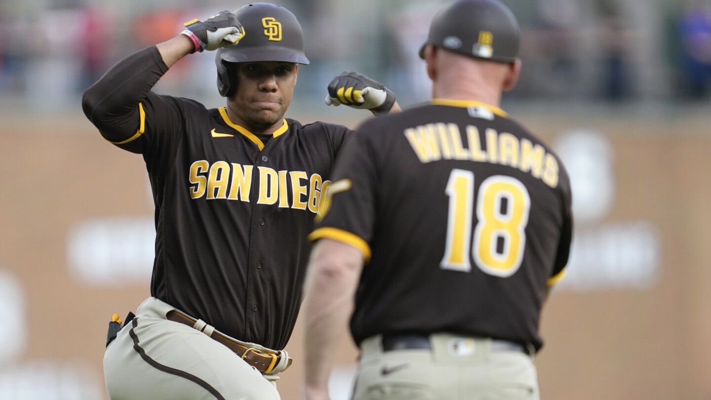 Juan Soto hits 2 long home runs in the Padres' 5-4 victory over the Tigers