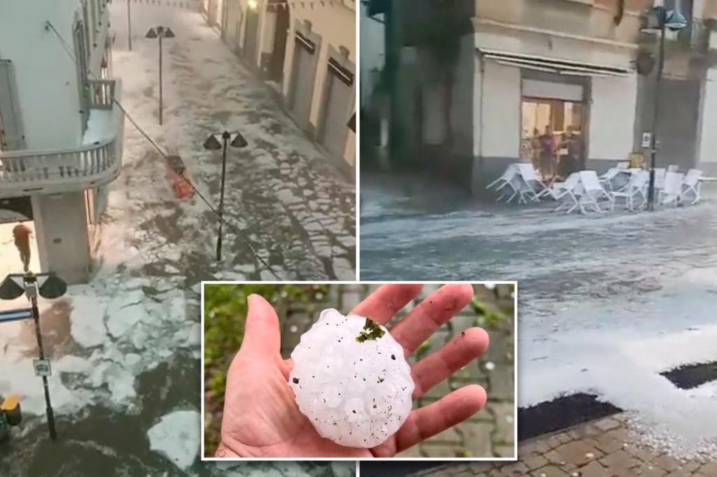 Golf-ball sized hail and extreme heat plague northern Italy