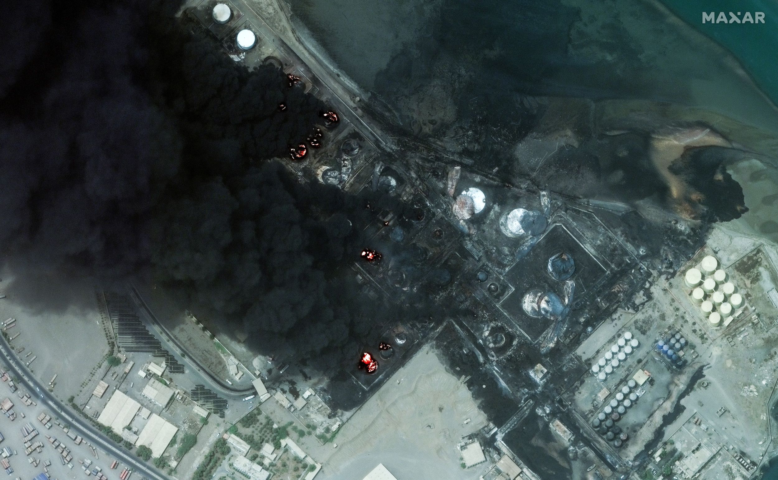 Satellite Imagery Shows Extensive Damage to Yemen Oil Fields After Israeli Strike