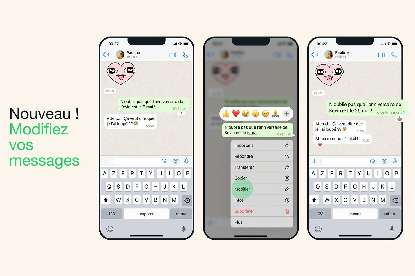 WhatsApp s'inspire d'iMessage avec une nouveauté très attendue