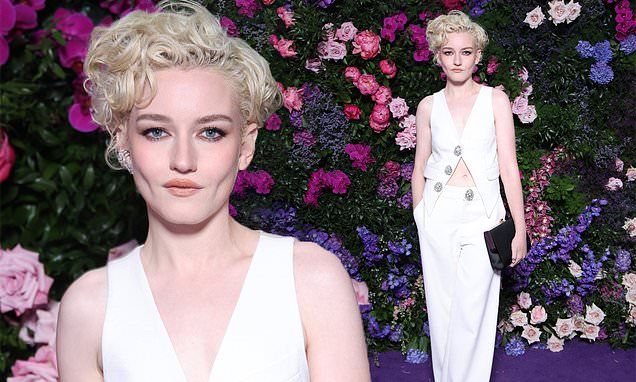 Julia Garner looks stylish in a white co-ord at Naomi Campbell's birthday party in Cannes