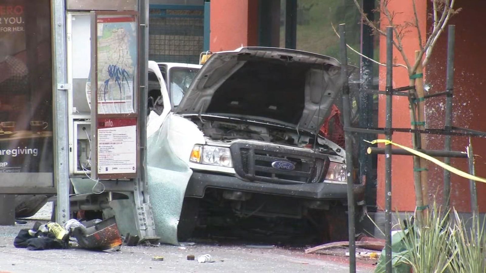 1 dead, 4 injured after stolen city truck collides with SF bus stop during pursuit, officials say