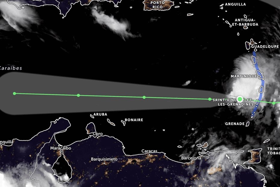 Tempête Bret : pluies et vents sur la Martinique, le centre se dirige vers la mer des Caraïbes