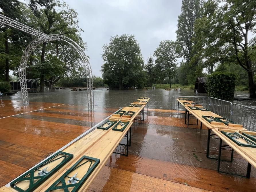 La Guinguette rémoise inondée après les fortes pluies de ce jeudi