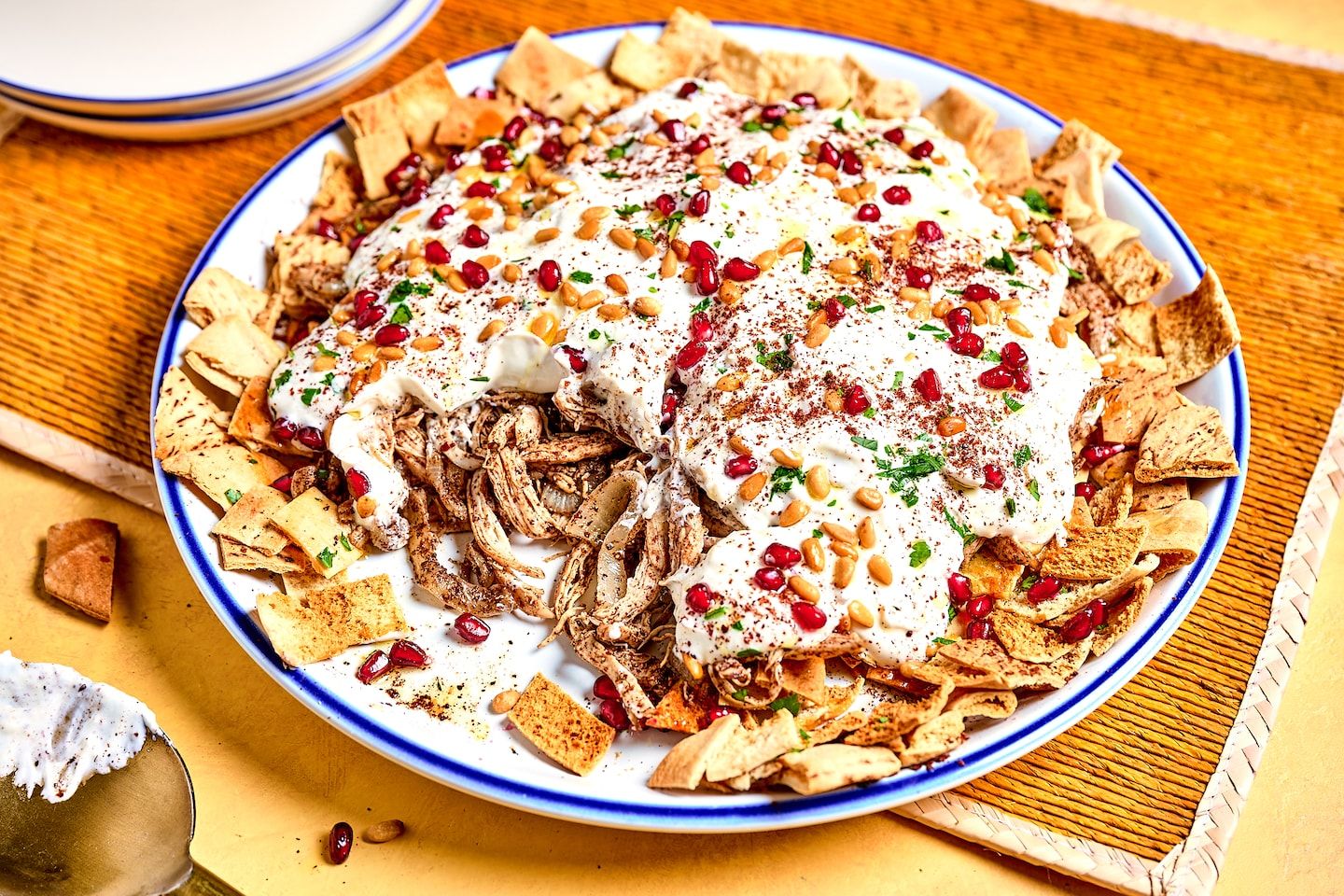 This Palestinian fatteh of bread, chicken and yogurt honors tradition