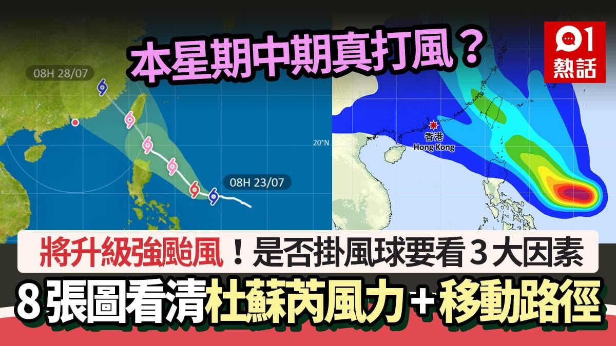 颱風杜蘇芮｜8張圖看清杜蘇芮風力+移動路徑 是否掛風球看3因素