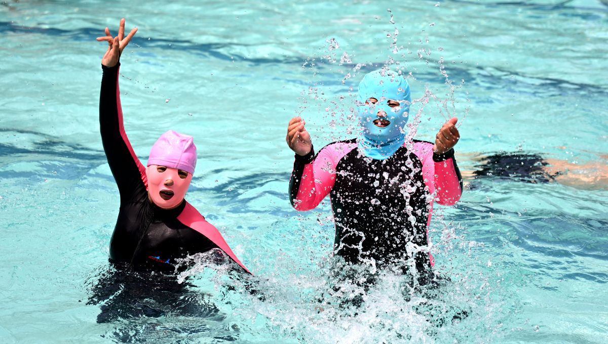 En Chine, le facekini a le vent en poupe face à la flambée des températures