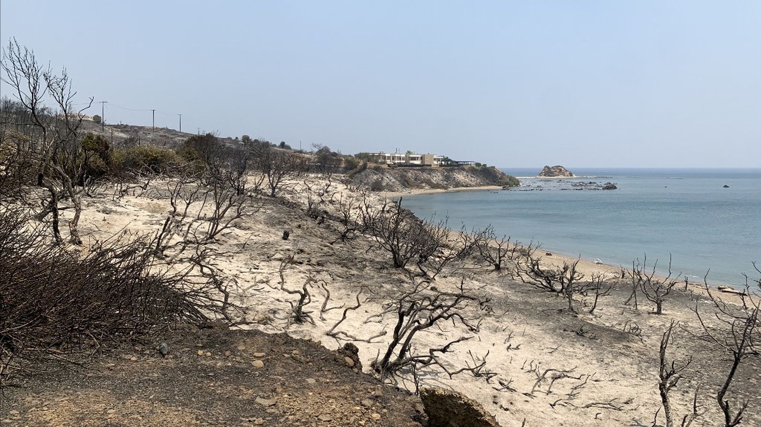 Grèce : l'île de Rhodes toujours en proie aux flammes, après une opération d'évacuation sans précédent