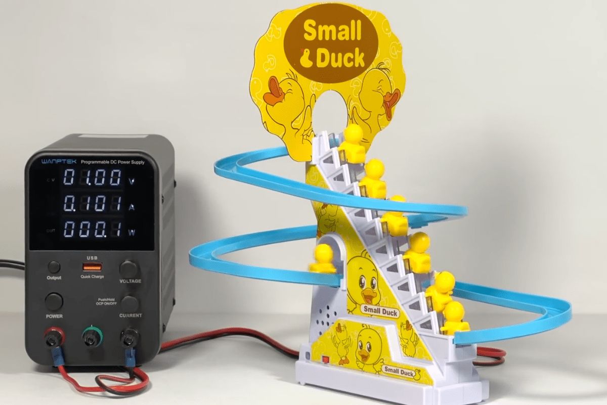 Watch kids' toys go haywire when plugged into a high-voltage power supplu