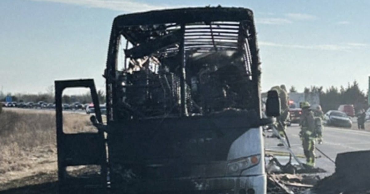 Bus carrying Indiana University Indianapolis men's basketball team bursts into flames on highway