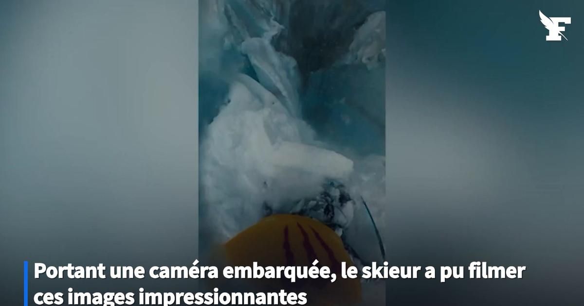 Ski: les images hallucinantes d'un skieur qui tombe dans un glacier