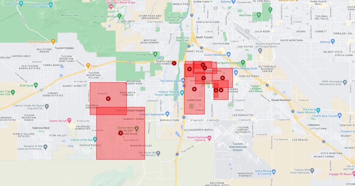 Power outage affecting over 9,000 TEP customers on southwest side