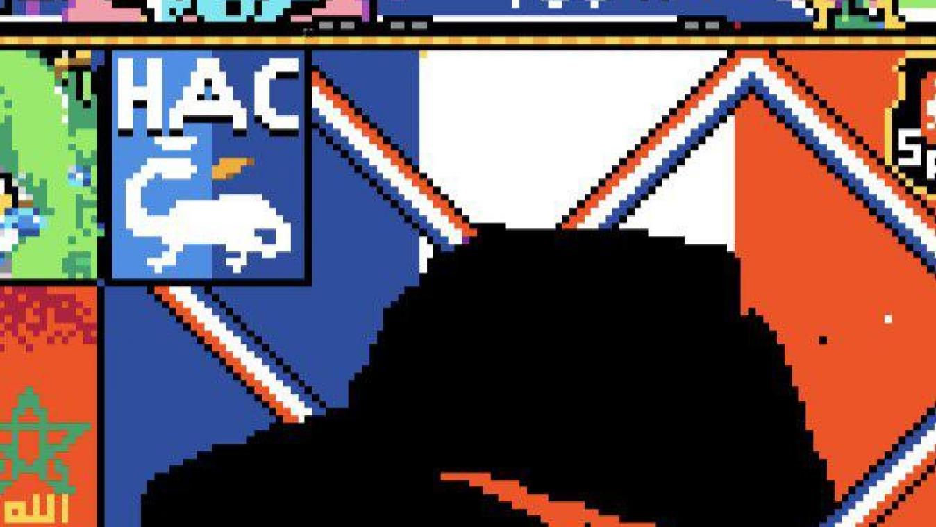 Vu sur les réseaux. Le logo du HAC figure sur le mur de la Pixel War 2023