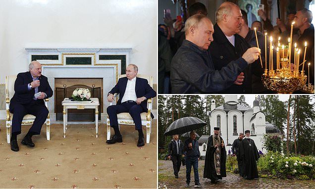 Vladimir Putin and Alexander Lukashenko visit monastery day after Belarusian dictator hinted Wagner Group wanted to invade Poland: 'Let's go on an excursion to Warsaw and Rzeszow'