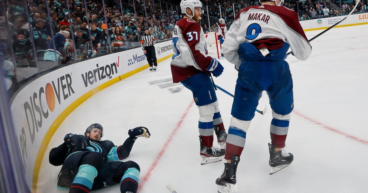 Avalanche star Cale Makar becomes unlikely villain after hit on Kraken’s Jared McCann