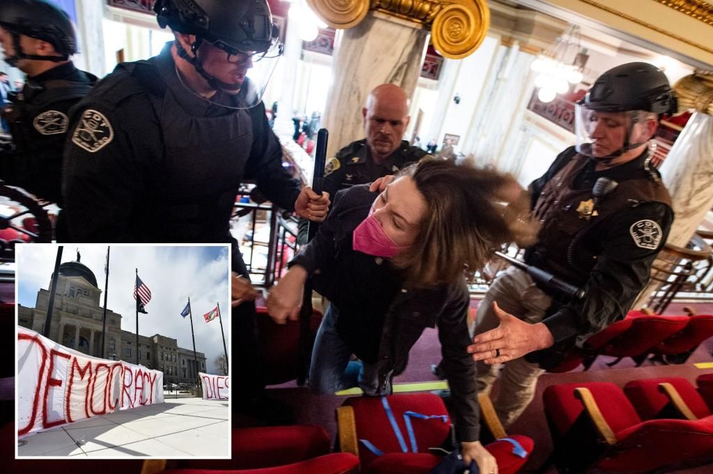 Riot police descend on Montana capitol after left-wing protestors disrupted proceedings