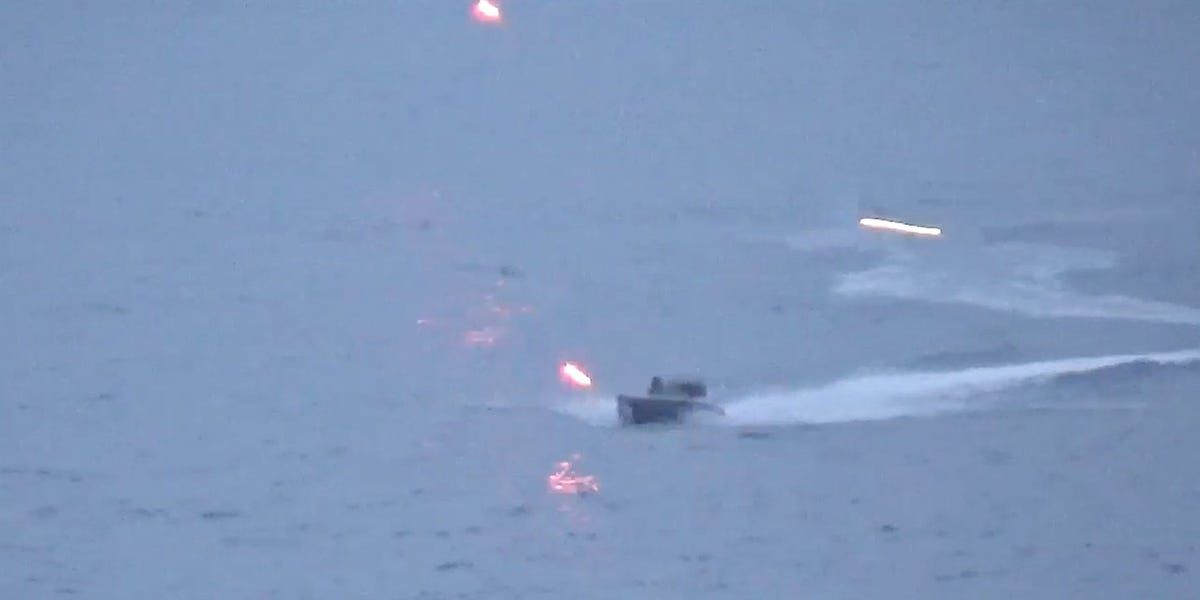 Russian Warship Attacked by 3 Marine Drones in Black Sea