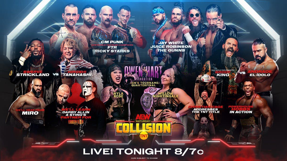 AEW Collision live results: CM Punk, FTR & Ricky Starks eight-man tag team match