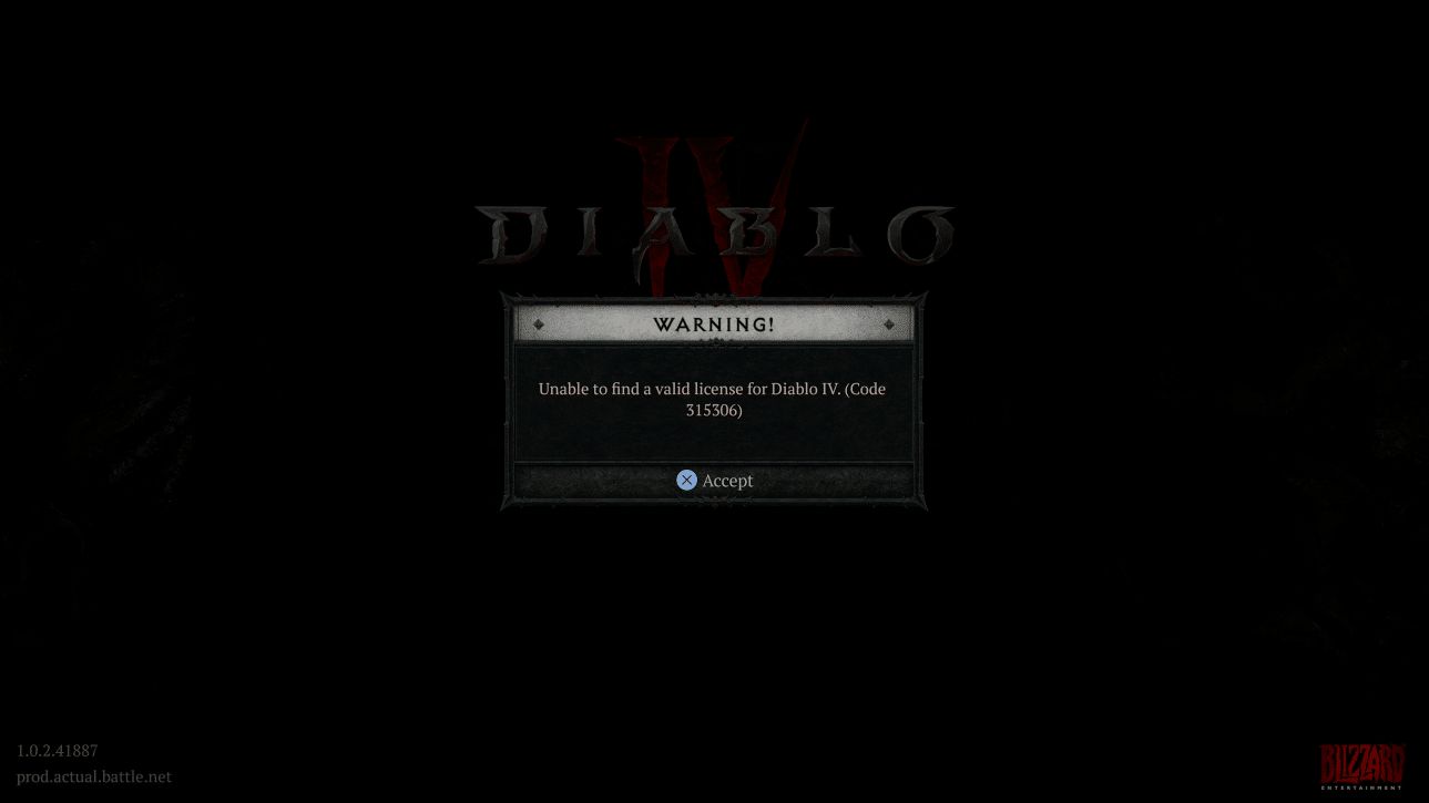 Diablo 4 Down With Invalid License Issues Reports Error Code 315306 This June 25