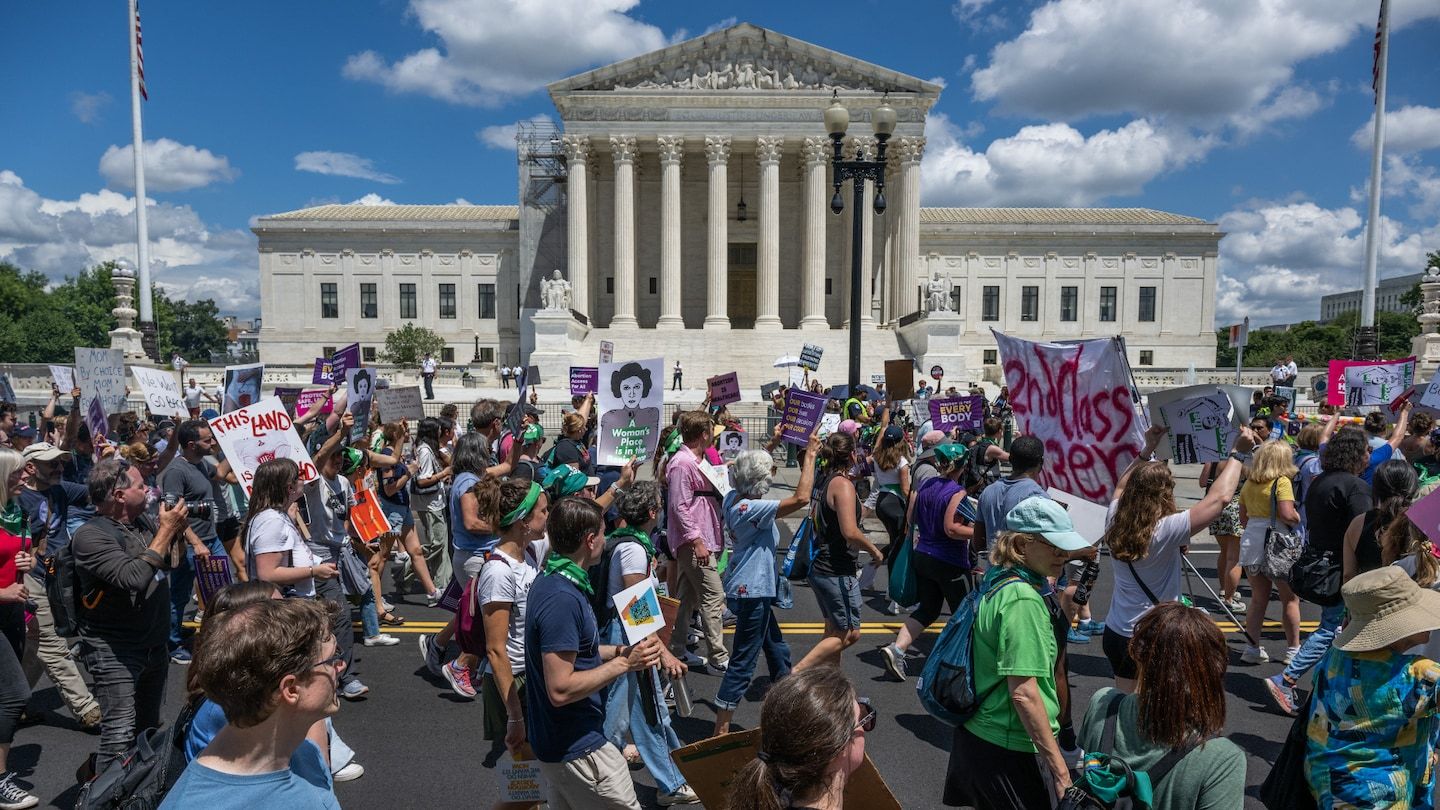 A year after Roe’s fall, Women’s March returns to press for abortion access