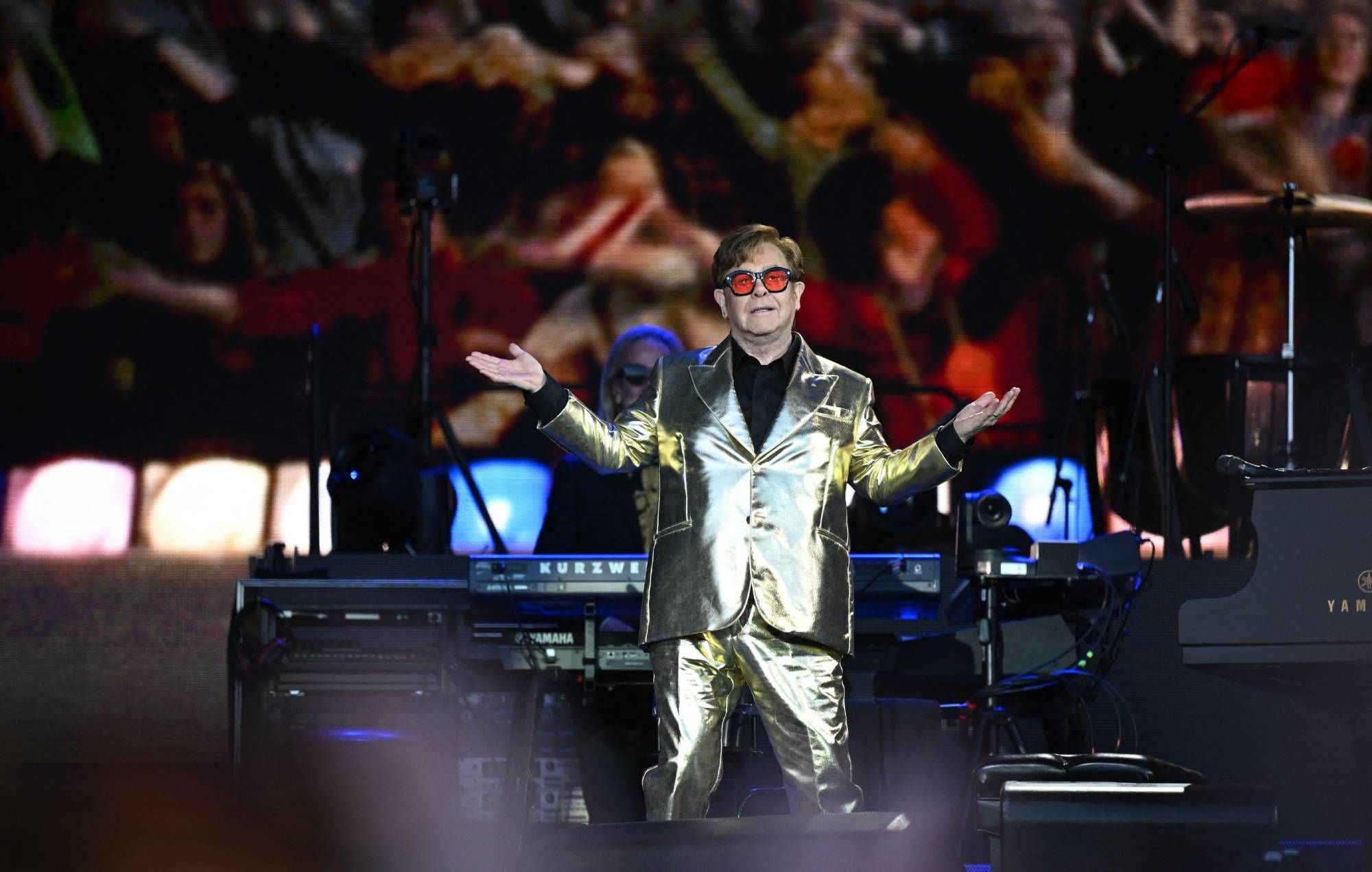 Elton John wows Glastonbury with career-spanning, star-studded set in final UK gig