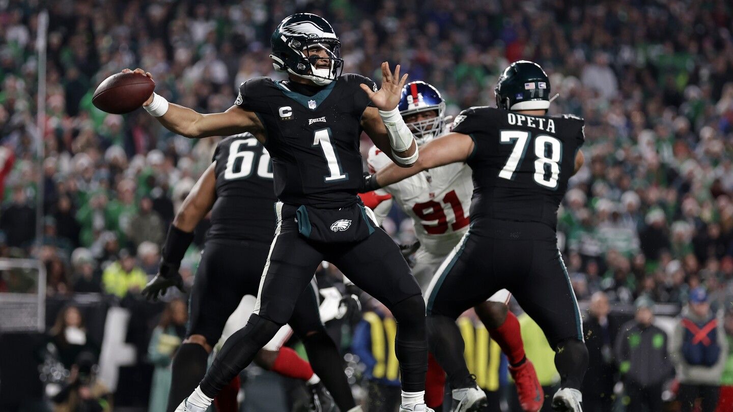 Eagles take one-game lead in NFC East with win over Giants