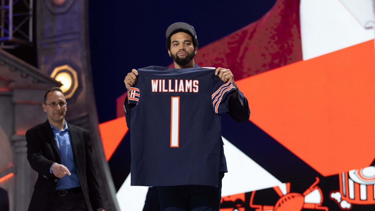 Caleb Williams breaks Caitlin Clark's draft-night jersey sales record