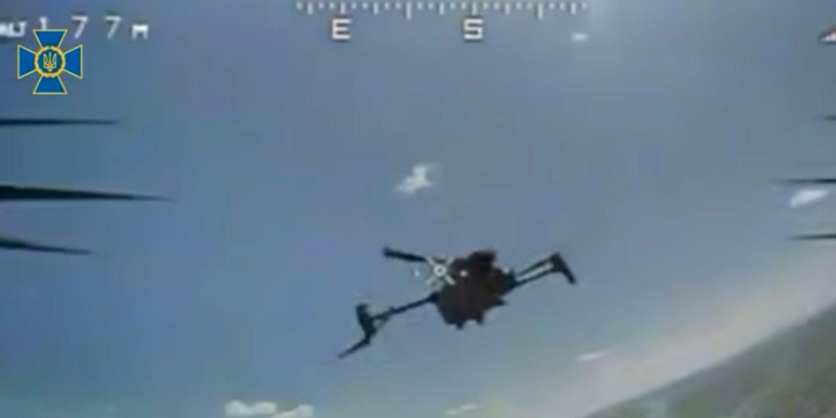 Video Shows Rare Drone-on-Drone Attack on Russia