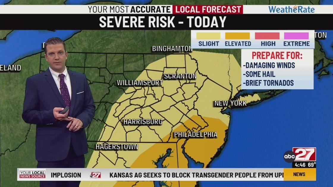 Severe t-storms likely this afternoon and evening