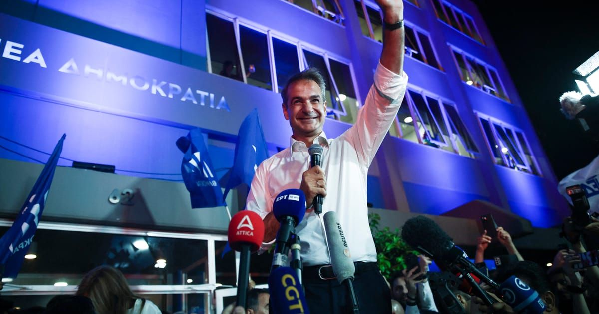 Greece’s conservatives win election majority to secure second term