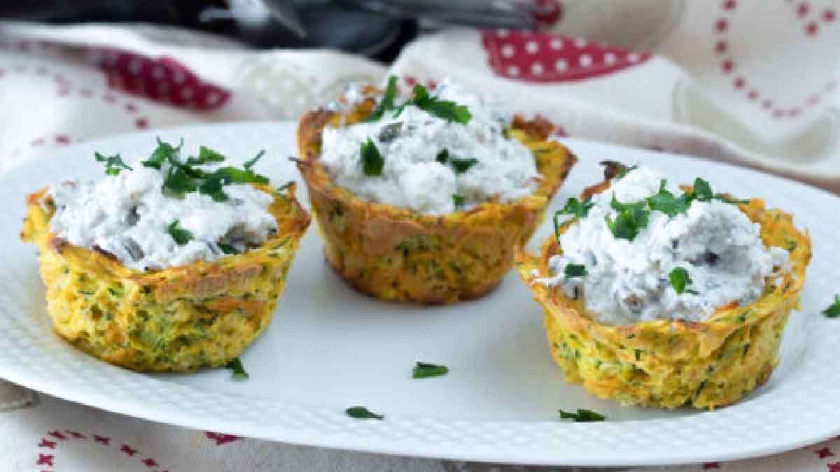 Paniers de courgettes et de carottes farcis à la ricotta: un apéritif super bon et invitant