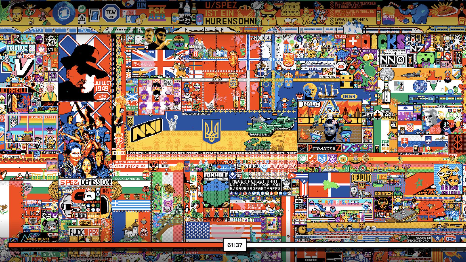 La Pixel War est finie sur Reddit : cette timeline retrace l'évolution de r/Place