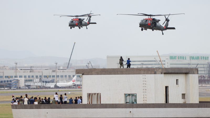 Taiwan's main airport becomes battleground for simulated Chinese invasion