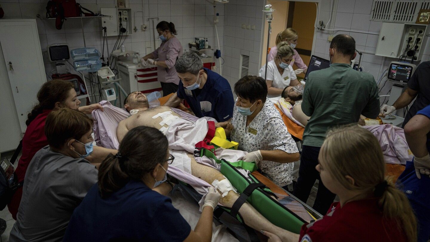 ‘Our own front line’: Ukrainian surgeons see wave of wounded soldiers since counteroffensive began