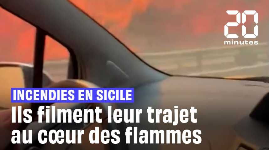 Ils filment depuis leur voiture au cœur des flammes