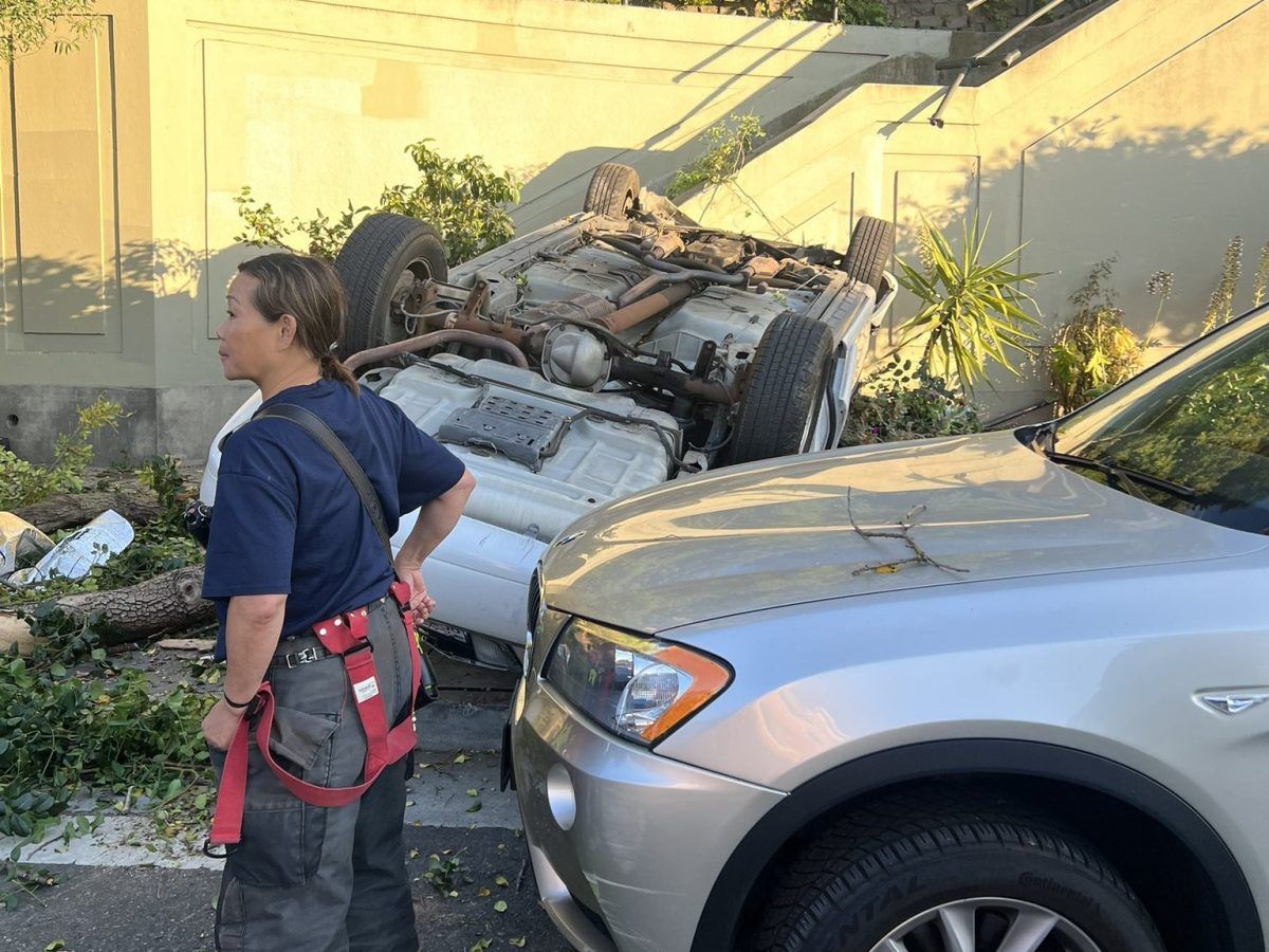 SFPD arrests two for carjacking in Sanchez stairs car flip