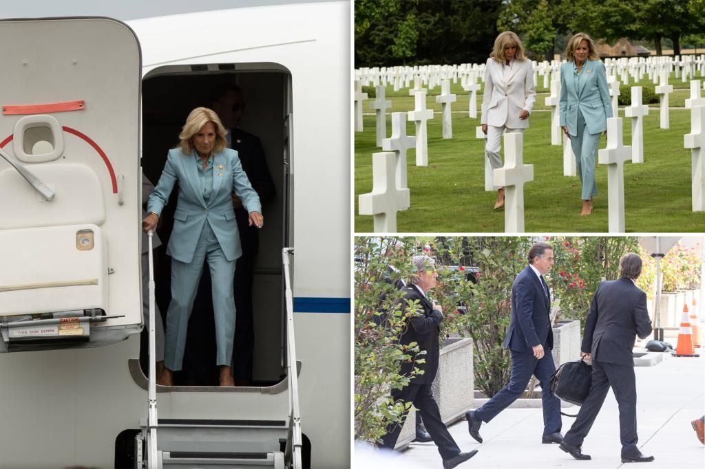 Jill Biden goes to France for UN event as Hunter went to court