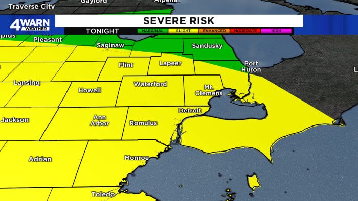 Golfball-sized hail, severe weather risk expected Wednesday in Metro Detroit