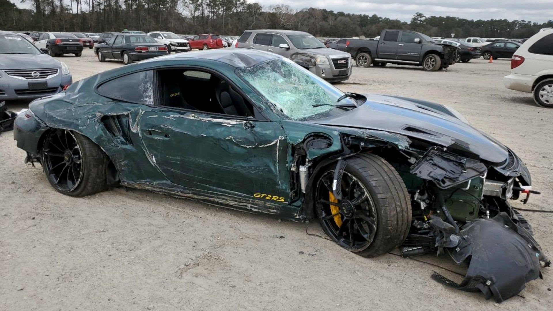 Wait, Is This Pro Golfer Patrick Reed's Wrecked Porsche 911 GT2 RS on Copart?