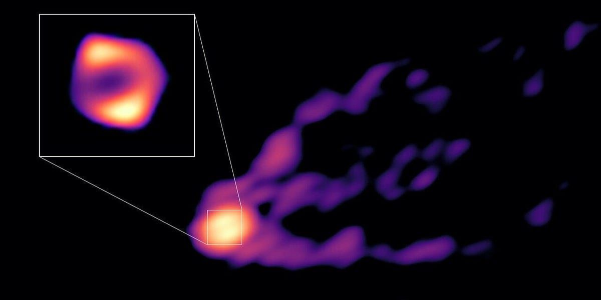 First Image of a Supermassive Black Hole Spewing Out Jets of Plasma