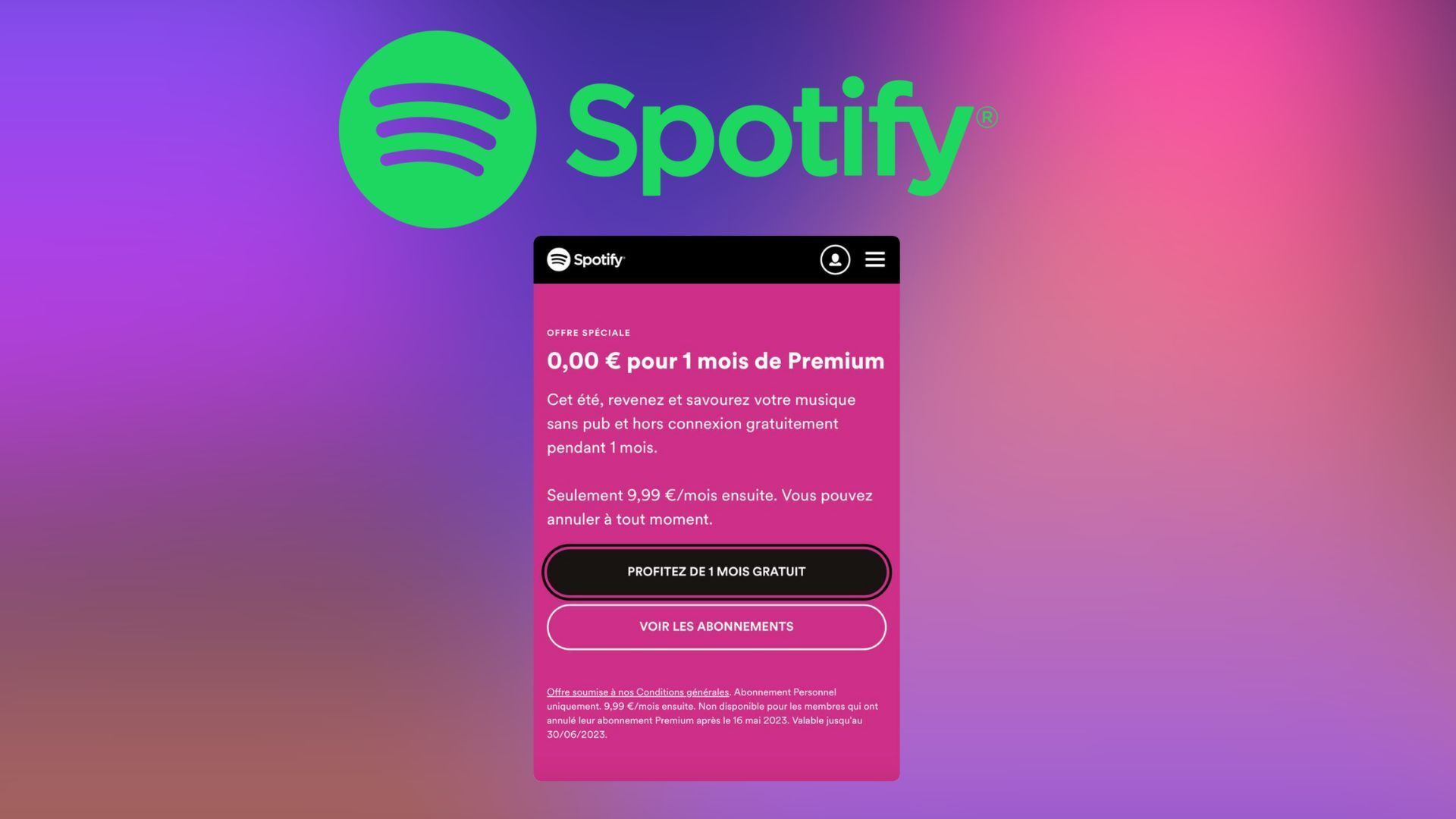 Spotify offre 1 mois gratuit à son abonnement premium pour les anciens membres