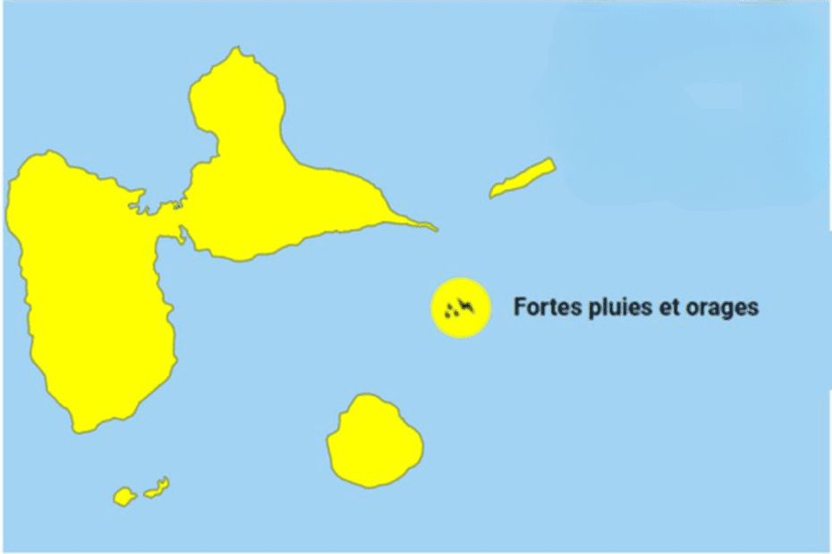 La Guadeloupe placée en vigilance Jaune pour "Fortes pluies et orages"