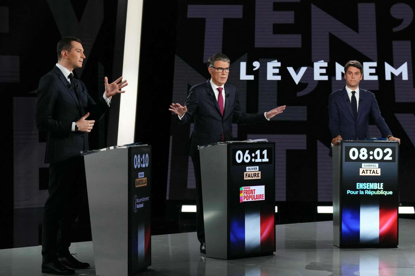 Législatives 2024 : ce qu’il faut retenir du débat entre Gabriel Attal, Jordan Bardella et Olivier Faure avant le premier tour