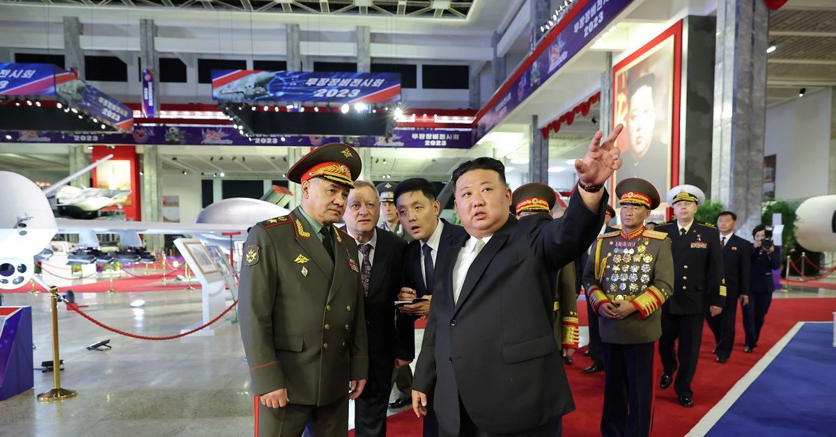 North Korea's Kim shows off banned missiles to Russian minister