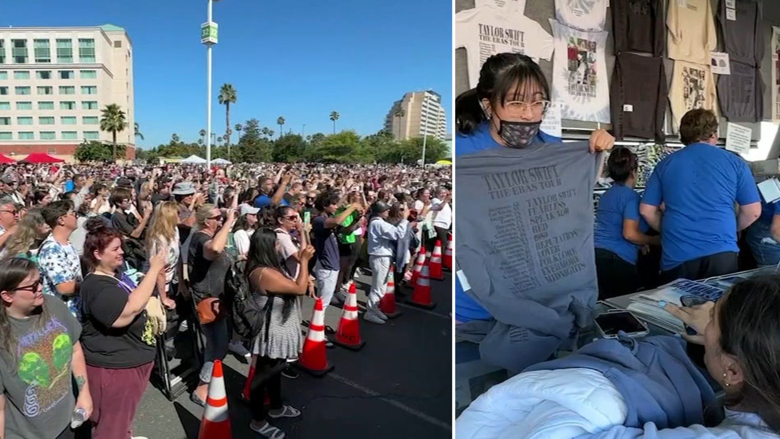 Thousands of Swifties wait for hours for merchandise ahead of Levi's Stadium shows