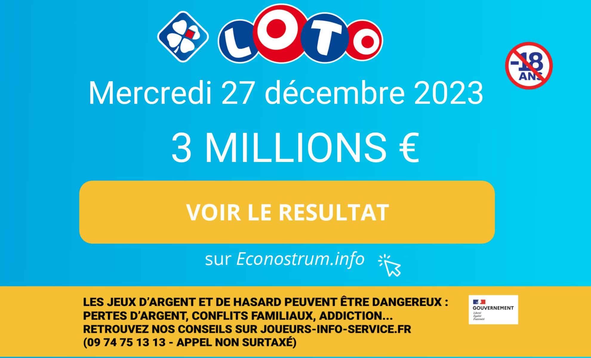 Les résultats Loto de la FDJ du mercredi 27 décembre